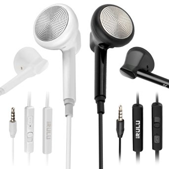 IRULU Classic Premium Earphone with Volume Slider Control and Microphone-Mic Stereo Headphones-Rich Bass & Treble-Call Answer Button for iPhone 6/ 6 Plus/ iPod/ iPad Air/ iPad Mini, Samsung Galaxy, Note, Android Tablet, MP3 Player, Macbook, iMac, PC Laptop(Black)