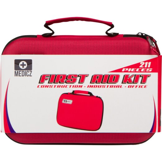 Medicz 211-Piece First Aid Emergency Kit w Hard Shell Case