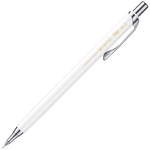 Pentel Mechanical Pencil, Orenz, 0.2mm, White (XPP502-W)