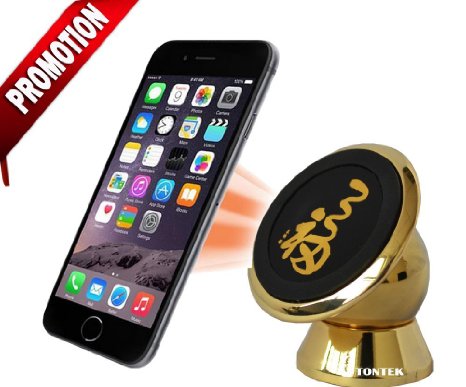 TONTEK 360°Cell Phone Car Mount/ Magnetic Cell Phone Holder/ Car Mount Phone Holder/Phone plane Holder for Iphone6 6S Samsung Galaxy s7 s6edge not5 and more