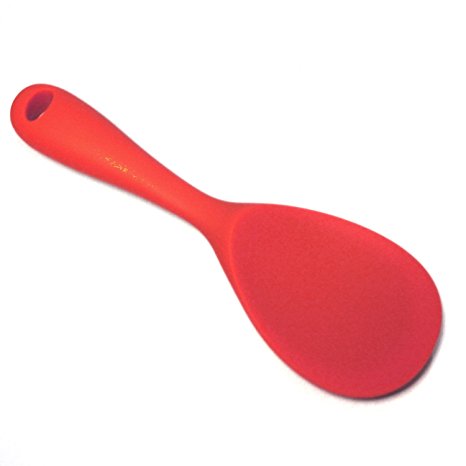 Danesco Red Silicone 8.75 Inch Spoon and Rice Paddle