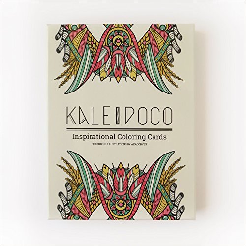 Kaleidoco Art 5x7 Adult Coloring Inspirational Greeting Cards, Set of 10 Giftable Cards With Illustrations You Can Color