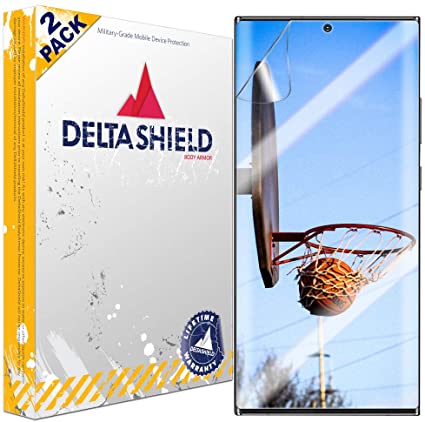 DeltaShield Screen Protector for Samsung Galaxy Note 20 Ultra (6.9 inch) (2-Pack) (Case Friendly Version) BodyArmor Anti-Bubble Military-Grade Clear TPU Film