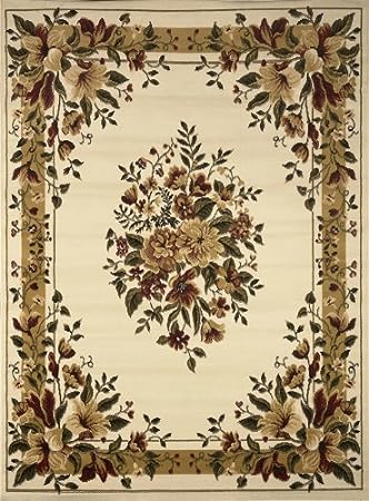 Home Dynamix Optimum Caspian Area Rug, 7'8" x10'4, Traditional Medallion Floral, Ivory/Burgundy/Yellow