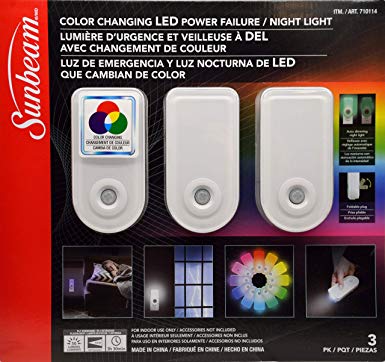 Sunbeam Color Changing LED Power Failure/Night Light 3 Pack