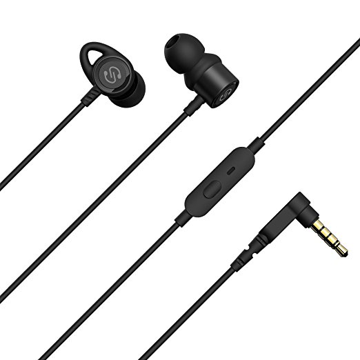 SoundPEATS In-Ear Headphones Noise Cancelling Earphones Stereo Earbud Headphones (Crystal Clear Sound, Comfort-Fit, iPhone and Android Compatible) - Black