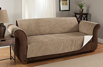 GPD Heavy-Weight Luxury Textured Microsuede Pebbles Furniture Protector and Slipcover with Anti-slip Non-slip Backing (XL Sofa, Natural)-Water Repellant