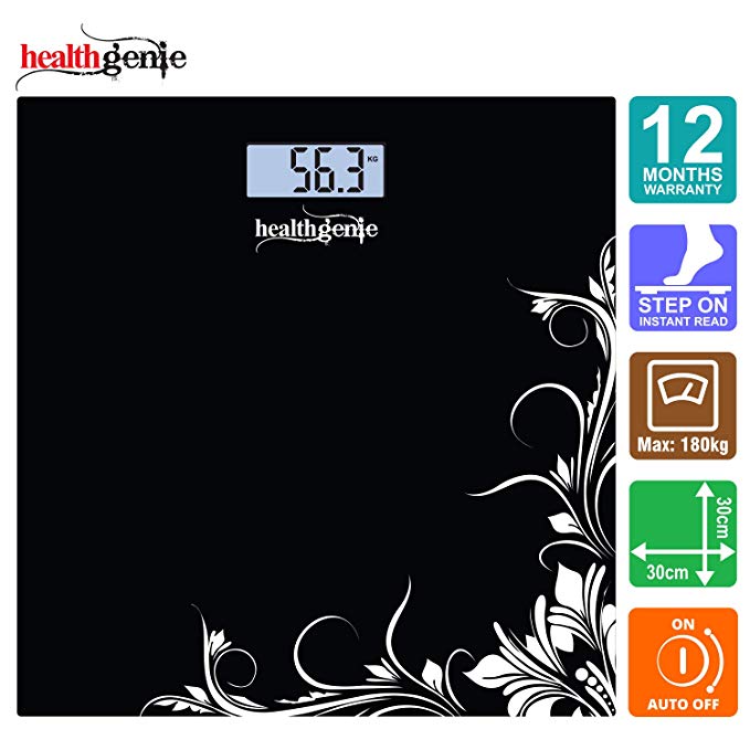 Healthgenie HD221 Digital Weighing Scale (Black)