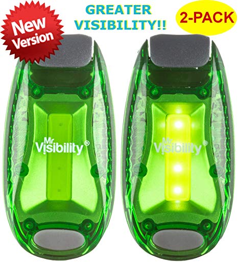LED Safety Light 2-Pack | Clip On Strobe Flashing Running Lights for Runners, Night Walking, Dogs, Bike | The Brighter High Visibility Reflective Gear for Cycling Accesories, Dog Collar, Vest, Kids