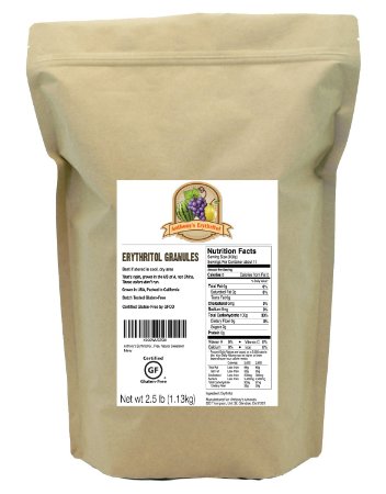 Anthony's Erythritol Granules, Made in the USA (2.5lb), Gluten-Free, Natural Sweetener
