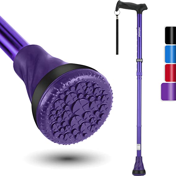 Rehand All Terrain Walking Cane, Colorful Foldable Walking Sticks for Seniors & Adults, Pivot Tip and Heavy Duty Mobility Aid, Collapsible Cane for Men & Women