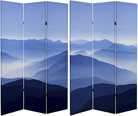 Oriental Furniture Can-Valley 6' Tall Double Sided Misty Mountain Divider