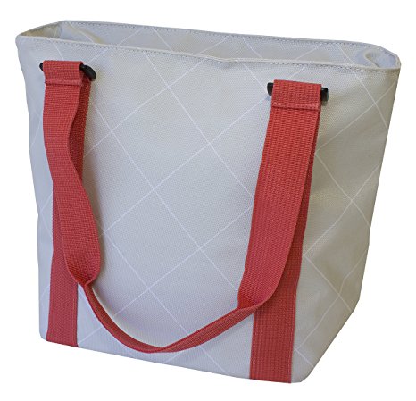 Insulated Lunch Bag - Large Carrier Tote With Zipper Closure - Argyle Design