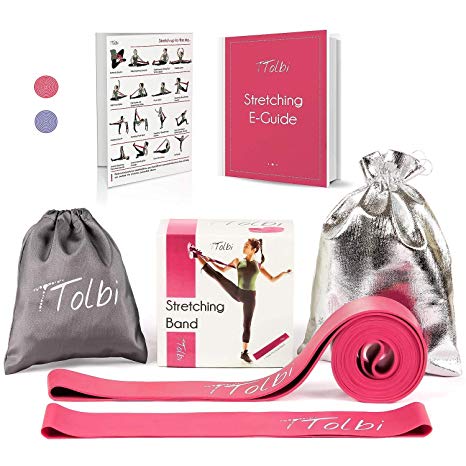 Stretch Bands for Dancers, Ballerinas and Gymnasts | Dance Stretch Bands for Flexibility, Mobility and Strength | Shiny Bag, Travel Bag, Printed Stretches and Stretching E-Guide