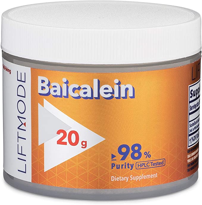 LiftMode Baicalein Powder Supplement - for Relaxation, Stress Relief & Overall Health | Enhances Cognition & Learning | Vegetarian, Vegan, Non-GMO, Gluten Free - 20 Grams (67 Servings)