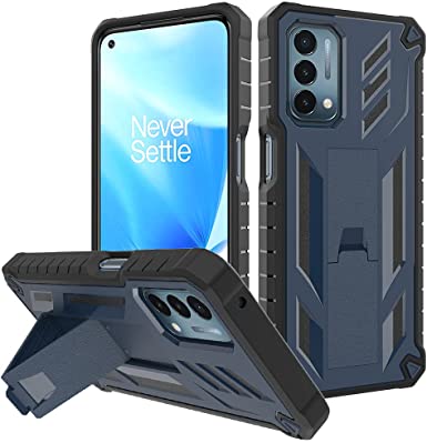 [2 in 1] for OnePlus Nord N200 5G Case,Heavy Duty Rugged Military Grade Protection Shockproof Case with Kickstand and Belt Clip Holster (Blue)