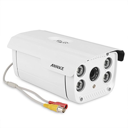 Annke HD 900TVL CCTV Security Camera with 4 High-power Infrared Leds,160ft/50m Superior Night Vision Security Camera System(C81S-White)