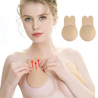 Adhesive Bra Strapless Sticky Invisible Bra with Lift NippleCovers for Backless or Strapless Dresses Push up Bra