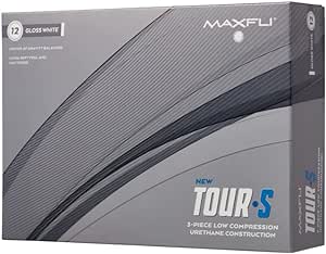 Maxfli 2023 Tour S Golf Balls-12 Pack White, Center Gravity Balanced, Soft Cast Urethane, Low Compression Core, High-Speed Mantle