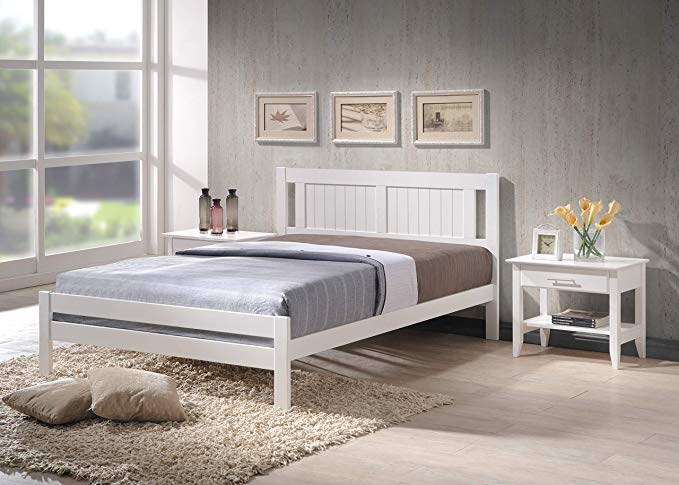 Humza Amani Glory White Wooden Slatted Bed available in 3FT Single, 4FT Small Double or 4FT6 Double (4FT Small Double)