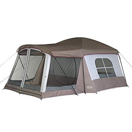 Wenzel 36424 Klondike 16-by-11-foot Eight-Person Family Cabin Dome Tent (Light Grey/Taupe/Red)