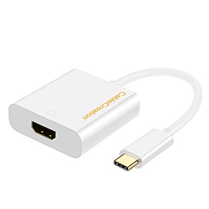 CableCreation Gold USB 3.1 Type C (USB-C) to HDMI Adapter (DP Alt Mode) for Apple The New Macbook/ Chromebook Pixel/Dell XPS 13/Yoga 900/Asus Zen AIO/Lumia 950/950XL,White