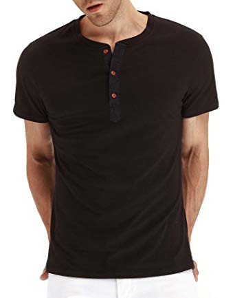 NITAGUT Mens Fashion Casual Front Placket Basic Long/Short Sleeve Henley T-Shirts
