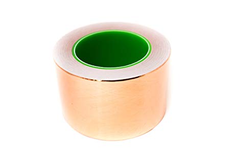 Bertech Copper Conductive Tape, 4" Wide x 36 Yards Long, 2.75 mil Thick on a 3" Core - For Slug Repellent, EMI Shielding, Electrical Repairs