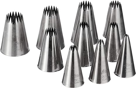 Ateco 870 10-Piece Fine Star Pastry Tip Set in Tube