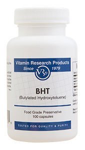 BHT/butyl-hydroxytoluene butylated hydroxytoluene, 350 mg, 100 capsules Brand: Vitamin Research Products