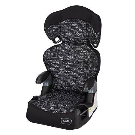 Evenflo Big Kid AMP High Back Booster Car Seat, Static Black