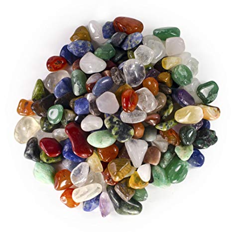 Hypnotic Gems Natural Tumbled Stone Mix - 25 Pcs - Extra Small Size - 0.50" to 1" - Average 0.75"