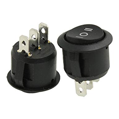 URBEST Rocker Switch 10Pcs ON/Off/ON SPDT Snap in Round Button 6A/250V 10A/125V AC for Auto Car Boat