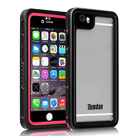 Temdan iPhone 6/6s Waterproof Case with Kickstand and Floating Strap Up to 6.6ft/2m Waterproof Case for iPhone 6s / 6 (4.7inch) (Pink)