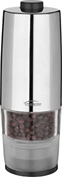 Trudeau Stainless Steel One-Hand Battery Operated Pepper Mill