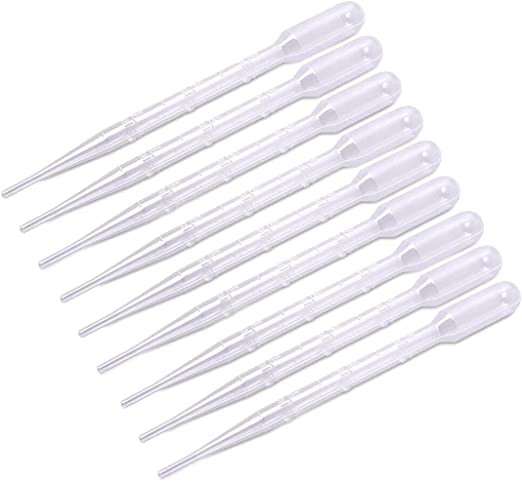 GreenHealth - Plastic Transfer Pipettes 3ml, Gradulated, Pack of 100 (100, Clear)