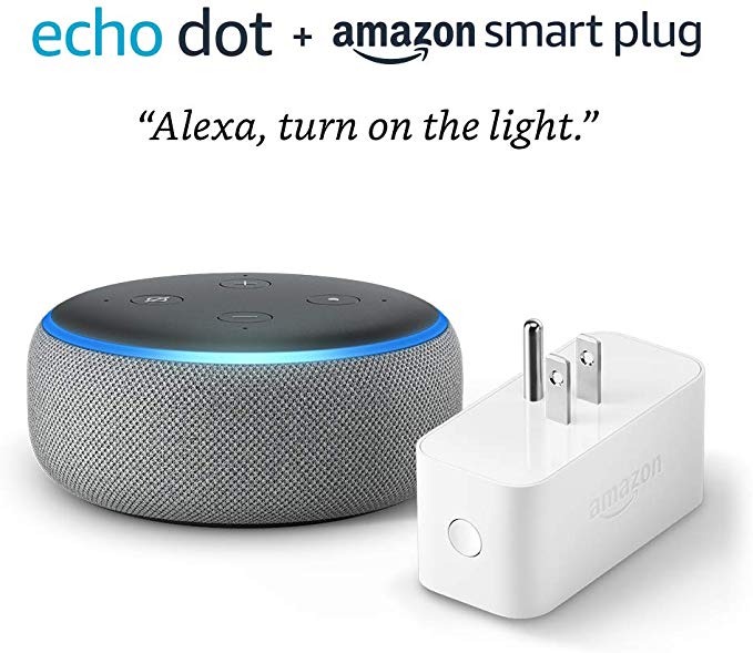 Echo Dot (3rd Gen) bundle with Amazon Smart Plug - Heather Gray
