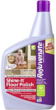 Rejuvenate Shine-It Floor Polish 40oz Renew and Protect Newer Hardwood Laminate Stone Vinyl Ceramic Tile Terrazzo Linoleum and Other Sealed Hard Flooring Surfaces