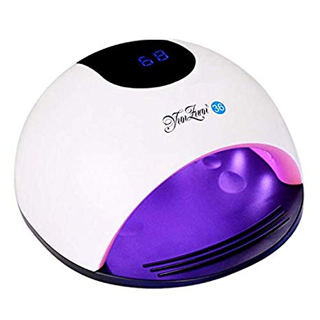 80W UV Nail Lamp,Nail Polish Dryer Gel Polish Nail Curing Lamp-Dual Light Source with 4 Timer Setting 10/30/60/120S for Fingernails and Toenails, Home and Salon (white)