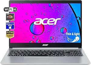 acer Aspire 5 Slim Laptop | 15.6" Full HD IPS | AMD Ryzen 7 5825U | Octa-Core Mobile Processor | 720P Webcam | WiFi 6 | Backlit KB | Windows 11 Home (8GB RAM | 256GB SSD)