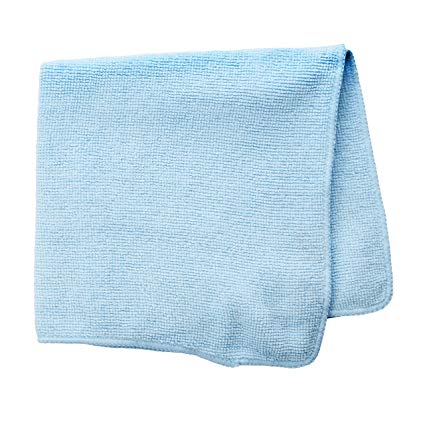 Rubbermaid Commercial 16in x 16in Microfiber Light Duty Cleaning Cloth, Blue, 24-Pack (1820583)