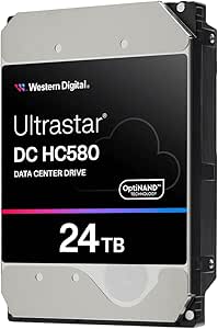 WD Ultrastar DC HC580 WUH722424ALE6L4 - Disco rigido - 24 TB - Interno - 3.5" (8.9 cm) - SATA 6Gb/s - 7200 RPM - Buffer: 512 MB