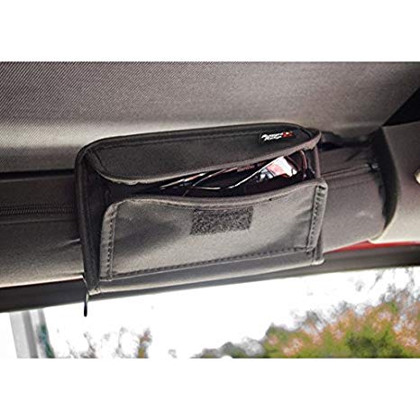 Rugged Ridge 12101.52 3-Inch Black Roll Bar Sunglass Holder and Storage Pouch for 1955-2018 Jeep CJ and Wrangler Models