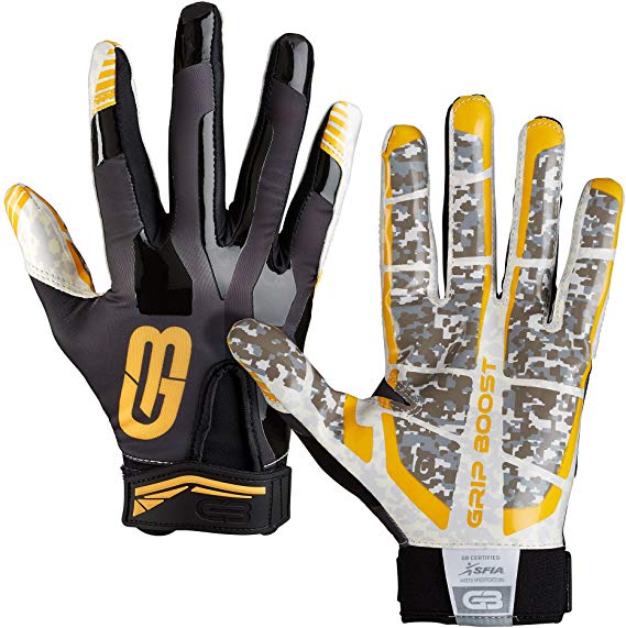 Grip Boost Football Gloves Mens #1 Grip Stealth Pro Elite - Adult & Youth Football Glove Sizes