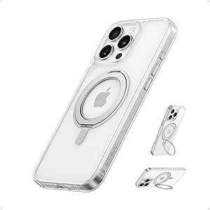 Anker Ultra Magnetic for iPhone 16 Pro Max Case with Sturdy 360° Ring Stand, Military-Grade Shockproof iPhone 16 Pro Max Kickstand Compatible with MagSafe, Clear