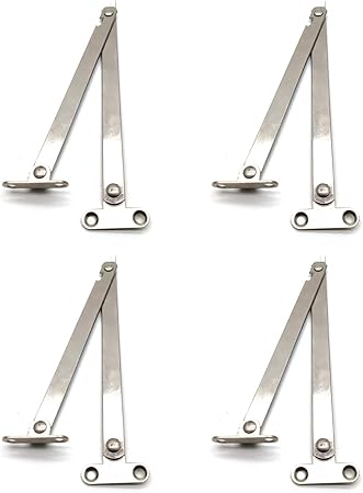 Chest Hinges and Lid Support,4-Pack,Susenya Lid Stay Hinge 7.48x0.39"(LxW) Hinges Left and Right Iron Silver