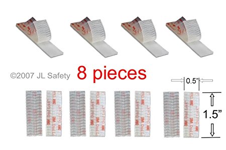 8-Strips, Original 3M clear Toll Tape E-ZPass Mounting Strips Replacement from JL Safety. 1.5" by 1/2". 8 Dual Lock Strips. Transponder not included. Plus 2 free wipes.