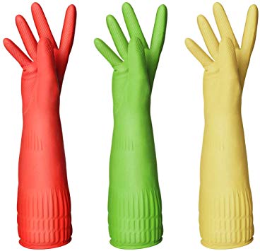 Dishwashing Kitchen Glove,Household cleaning gloves with Non-slip Grip and Resistant Long Wear
