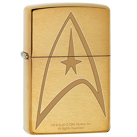 Zippo Lighter - Star Trek Command Uniform Brushed Brass