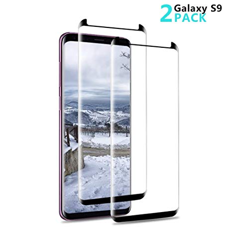 Samsung Galaxy S9 Tempered Glass Screen Protector, AAJO Premium Tempered Glass/Full Coverage/Scratch Resistant/HD Clear 3D/Anti-Bubble Screen Film for Samsung Galaxy S9 Easy Installation(2 Pack)